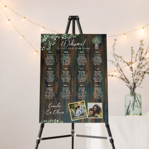 12 Table Rustic Wood Gypsophila PHOTO SEATING Foam Board