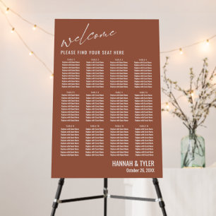 12 Table Simple Reception Seating Chart Terracotta Foam Board