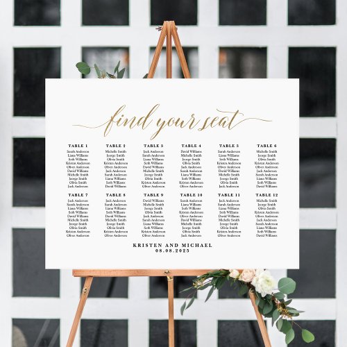 12 Tables Classy Find Your Seat Seating Chart