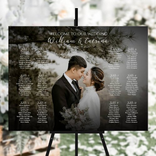 12 tables elegant photo seating chart