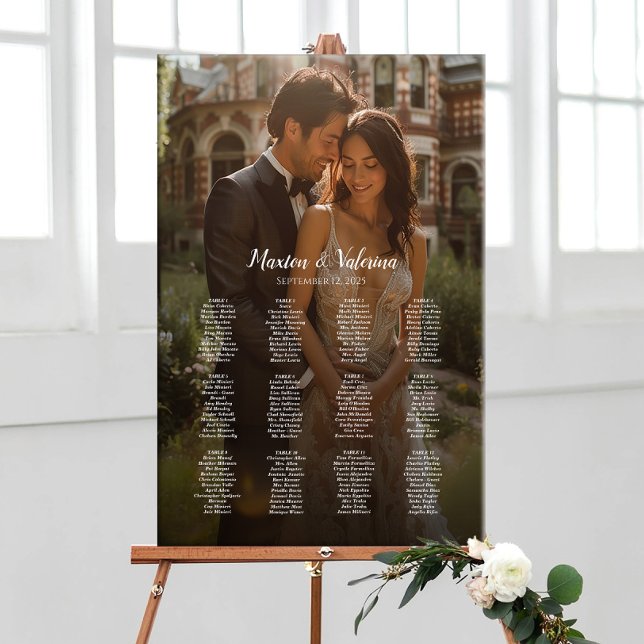 12 tables elegant photo wedding seating chart (Creator Uploaded)