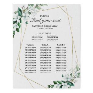 12 Tables Greenert Wedding Seating Faux Canvas Print