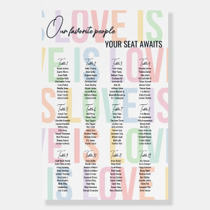 12 Tables Love Is Love LGBTQ Rainbow Wedding Foam Board