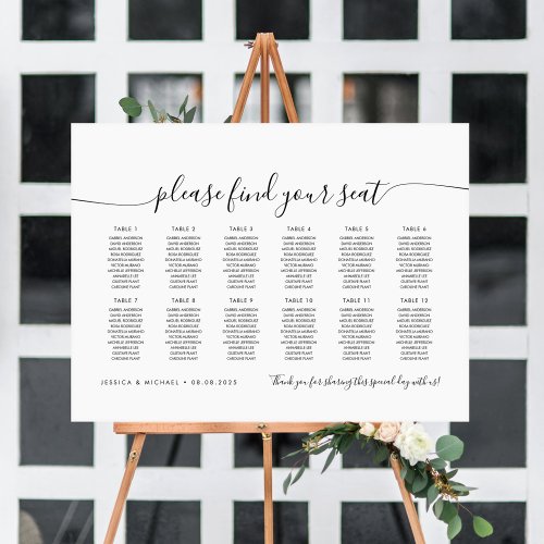 12 Tables Modern Find Your Seat Seating Chart Foam Board