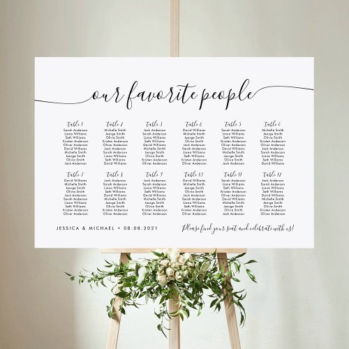 12 Tables Modern Our Favorite People Seating Chart