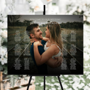 12 tables modern wedding photo seating chart foam board