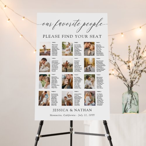12 Tables Photos Seating Chart Wedding Foam Board