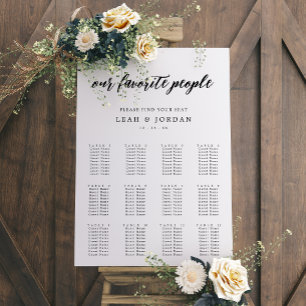 12 Tables Rustic Our Favorite People Seating Chart