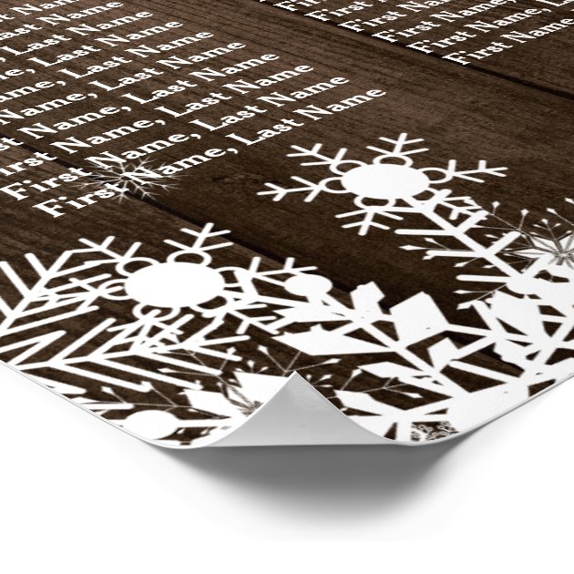 12 Tables Rustic Wood Winter Wedding Seating Chart