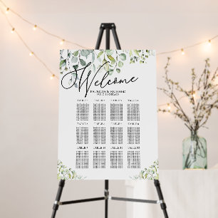 12 Tables Seating Chart Greenery Watercolor Foam Board