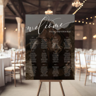 12 Tables White Script Welcome Photo Wedding Foam Board