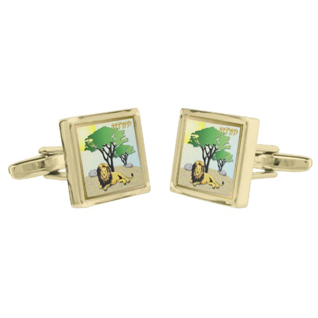 12 Tribes of Israel Judah Cufflinks (Angled)