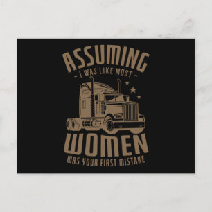 12.Truck Trucker for a Truck driver Announcement Postcard