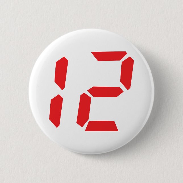 12 twelve  red alarm clock digital number button (Front)