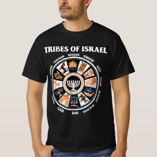12 Twelve Tribes of Israel Hebrew Israelite Judah  T_Shirt