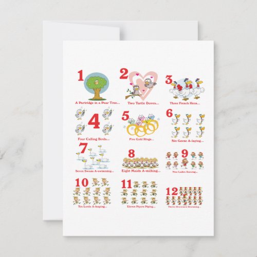 12 twelves days of christmas complete holiday card
