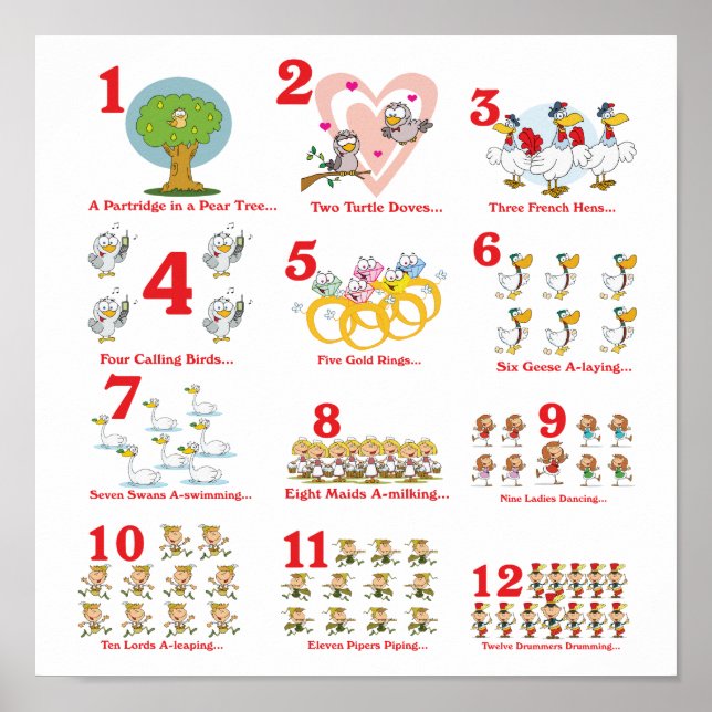 12 twelves days of christmas complete poster (Front)