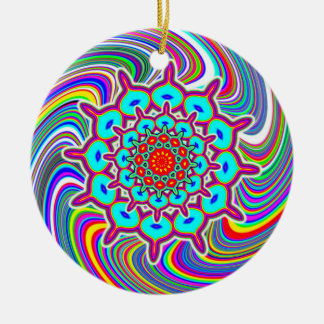 12 Way Swirl Mandala Ceramic Ornament