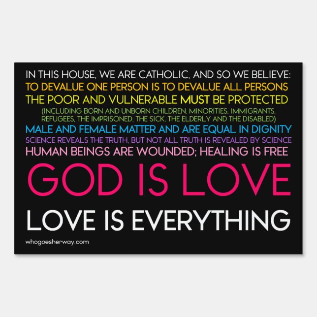 12"x18" Single Sided Catholic In This House Sign (Front)