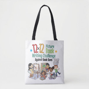 12 x 12 Against Book Bans Character Tote Bag