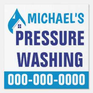 12” x 12” Blue Pressure Washing Double Sided Yard  Sign