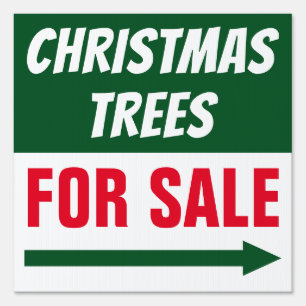 12” x 12” Christmas Trees For Sale Arrow Yard Sign