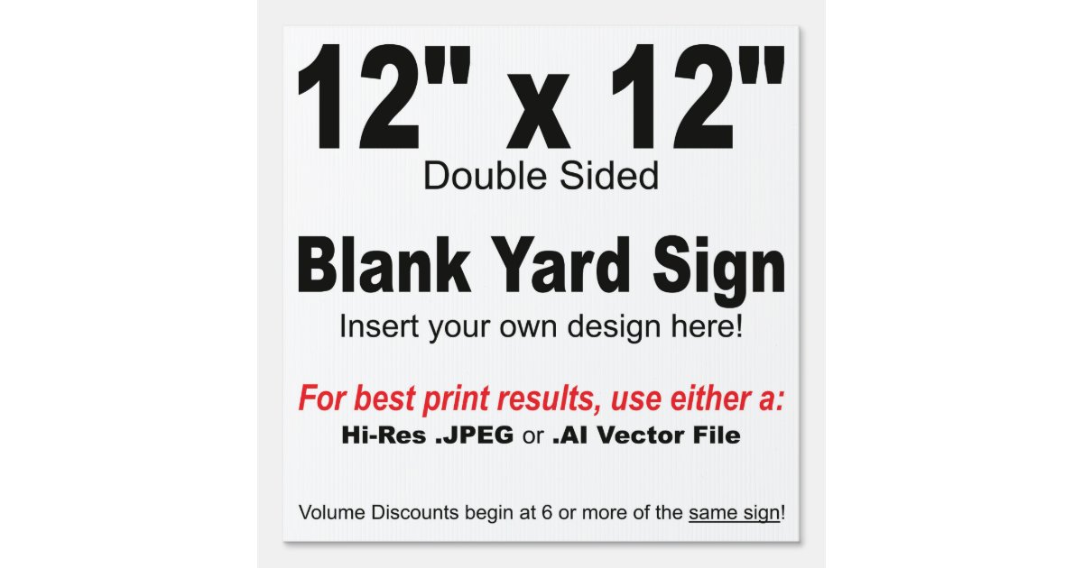 12 x 12 design your own yard sign zazzle