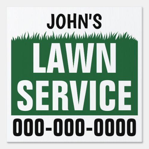 12 x 12 Green Lawn Service Double Sided Yard Sign