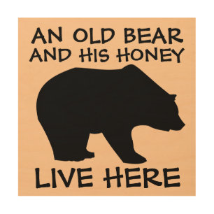 12 X 12 GRIZZLY BEAR ROMANTIC FUNNY WALL SIGN