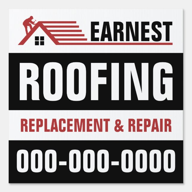 12” x 12” Roofing Yard Sign (Back)