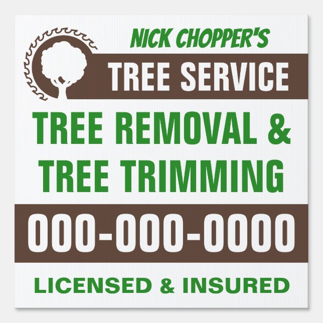 12” x 12” Tree Service Yard Sign (Front)