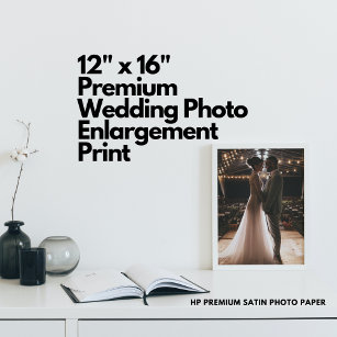 12" x 16" Premium Wedding Photo Enlargement Print