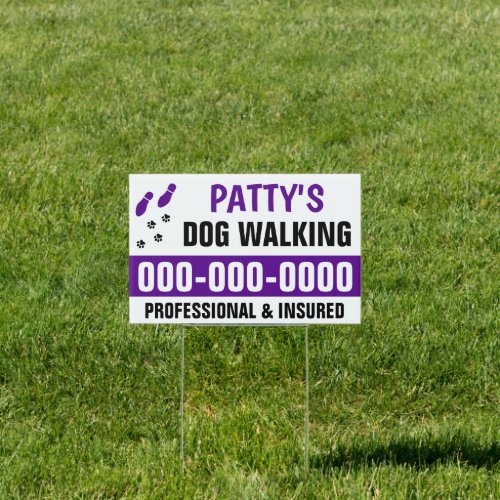 12â x 18â Dog Walking Double Sided Yard Sign