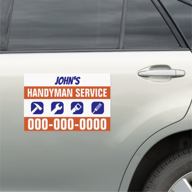 12" x 18" Handyman Service Car Magnet (In Situ)