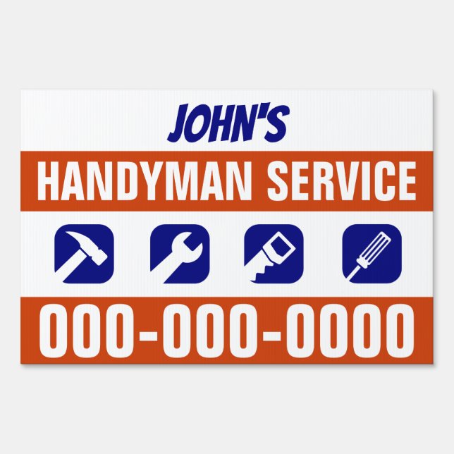 12" x 18" Handyman Service Yard Sign (Front)