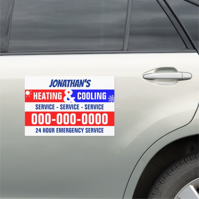 12" x 18" Heating & Cooling Car Magnet (In Situ)