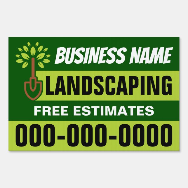 12” x 18” Modern Landscaping Double Sided Yard Sign (Front)