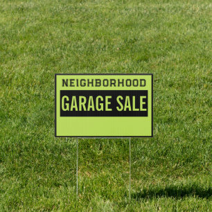 12" X 18" Neighborhood Garage Sale Sign w/ Stake*
