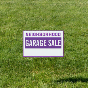 12" X 18" Neighborhood Garage Sale Sign w/ Stake*