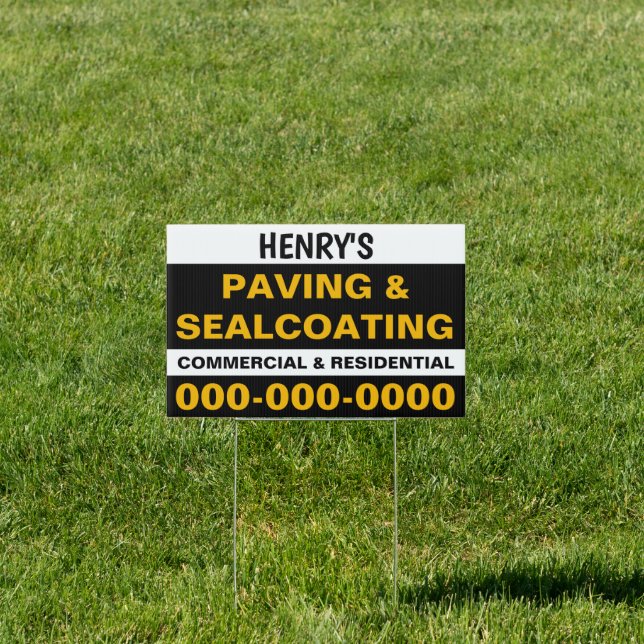 12" x 18" Paving & Sealcoating Yard Sign (Insitu)