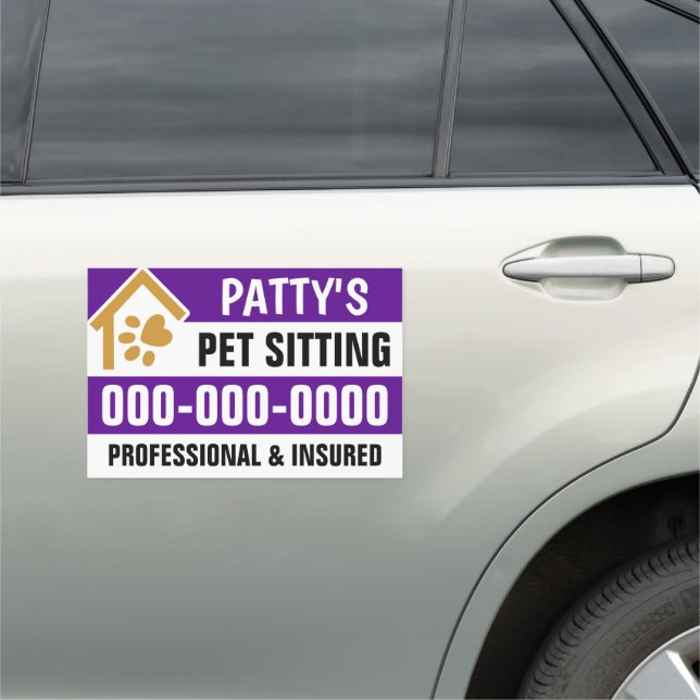 12” x 18” Pet Sitting Car Magnet (In Situ)