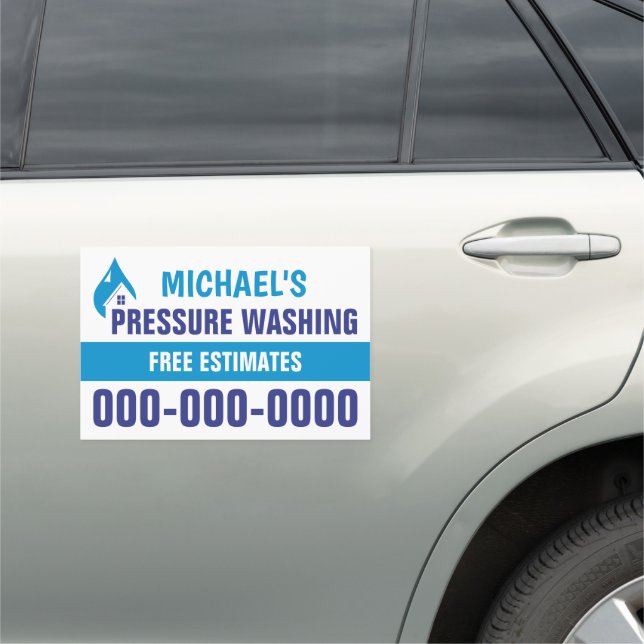 12" X 18" Professional Pressure Washing Car Magnet (In Situ)
