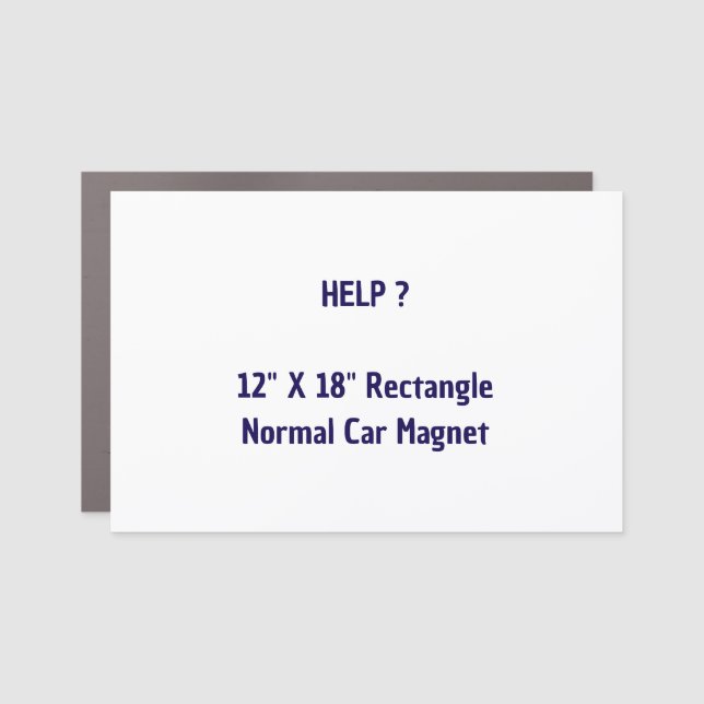 12" X 18" Rectangle Normal Car Magnet (Front)