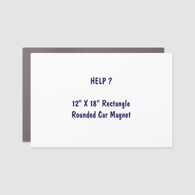 12" X 18" Rectangle Rounded Car Magnet (Front)