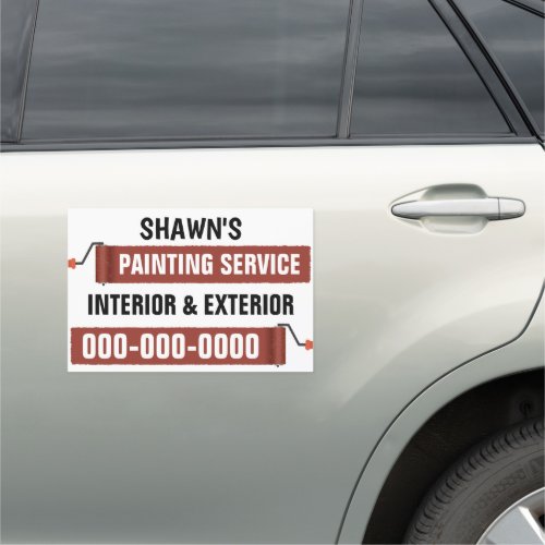 12 x 18 Red Painting Service Car Magnet
