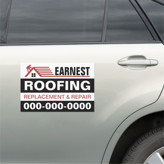 12” x 18” Roofing Car Magnet (In Situ)