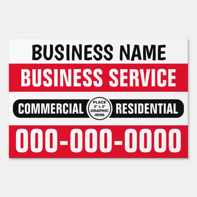 12" x 18" Small Business w/Graphic Yard Sign (Back)