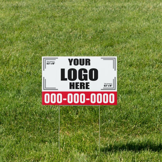 12" x 18" Small Business with Logo Yard Sign (Insitu)