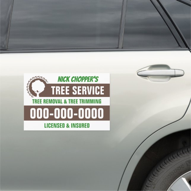 12” x 18” Tree Service Car Magnet (In Situ)