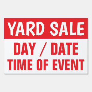 12" X 18" Yard Sale Informational Yard Sign